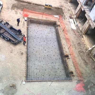 Image of a pool early in the construction process