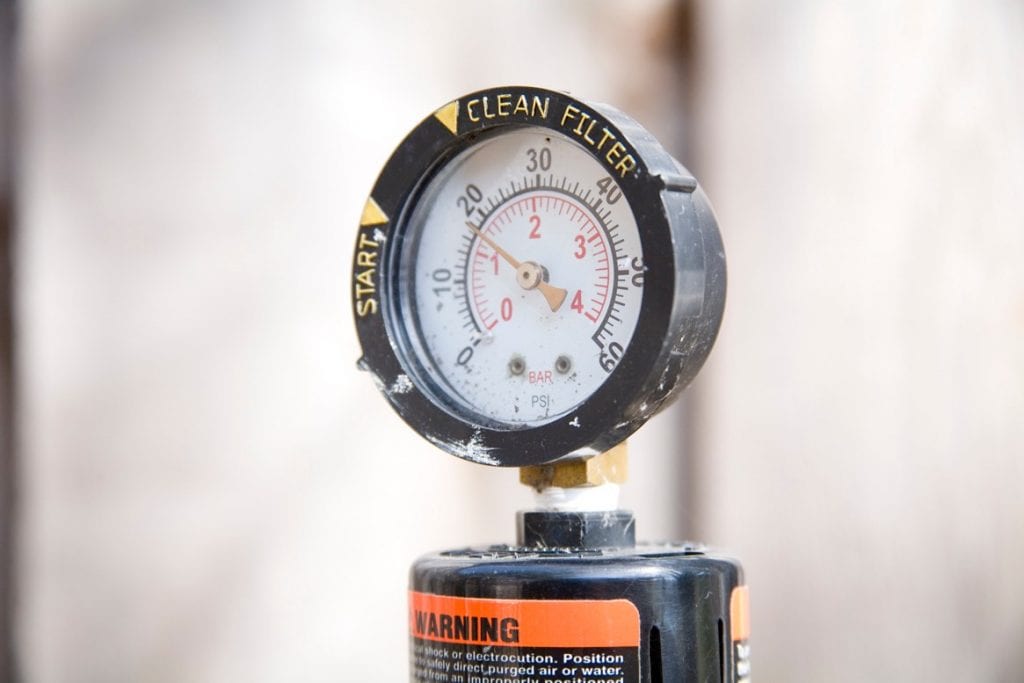 A pool filter gauge. 
