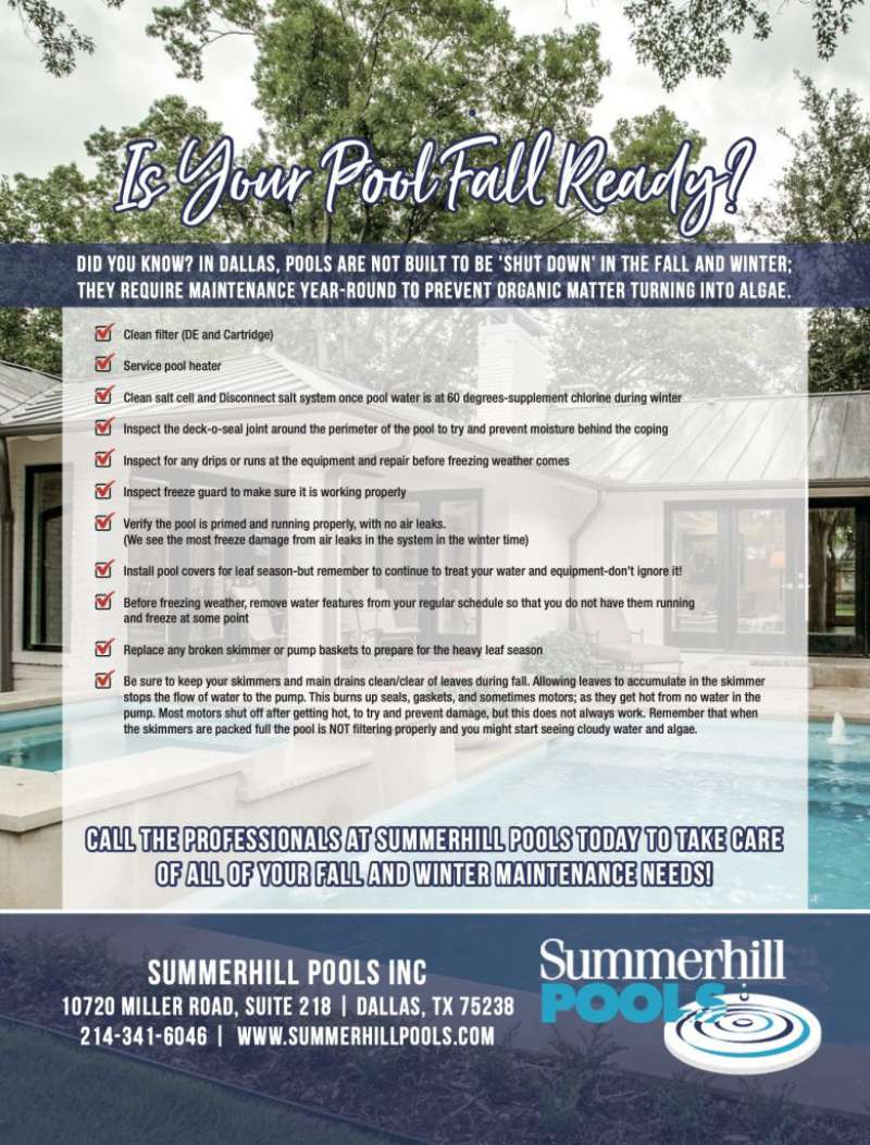 A infographic on getting your pool fall and winter ready!