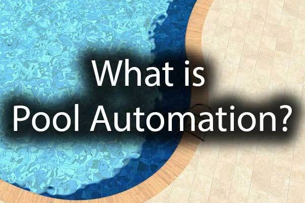 A crystal clear swimming pool with the words, what is pool automation?