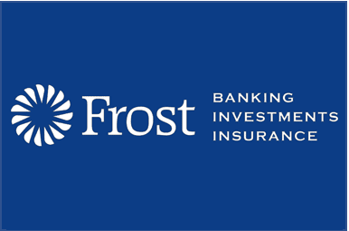 Frost Bank logo on a blue square