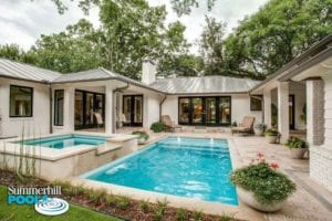 gorgeous backyard pool and spa