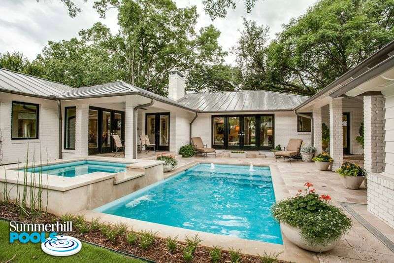 gorgeous backyard pool and spa