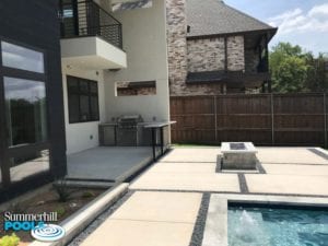 backyard kitchen and firepit
