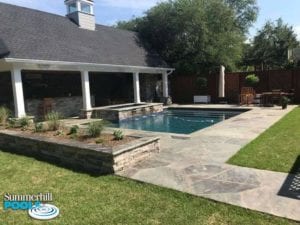 new construction of a beautiful pool and spa