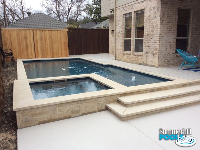 new construction of a modern style pool