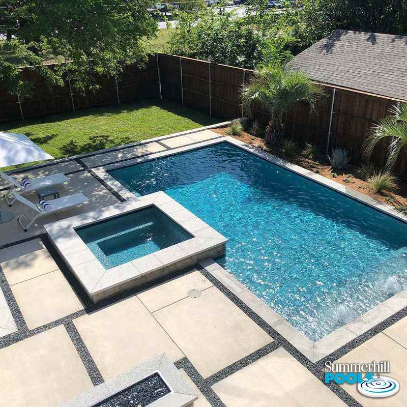 Rectanular Pool modern pool with concrete pavers