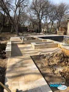 construction of a backyard pool