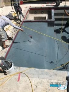 construction of a backyard pool