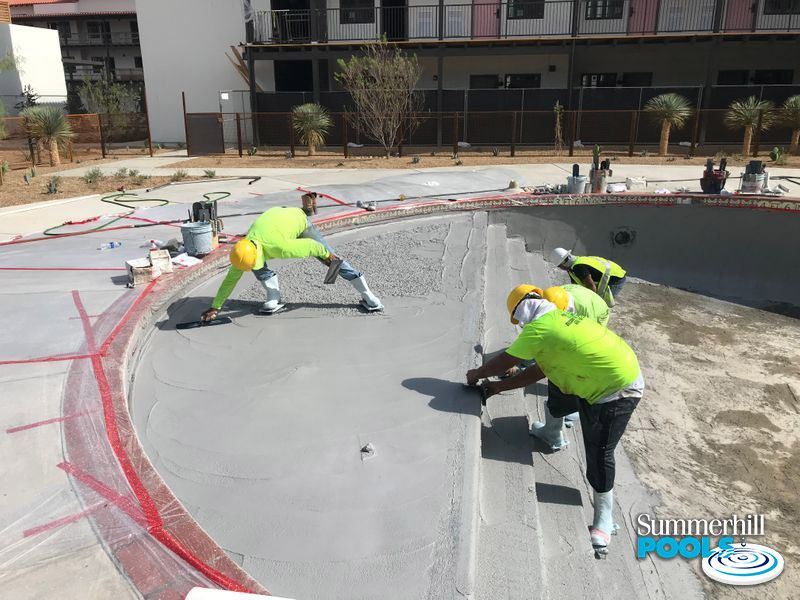 construction of a dallas texas hotel pool