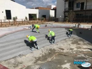 construction of a dallas texas hotel pool
