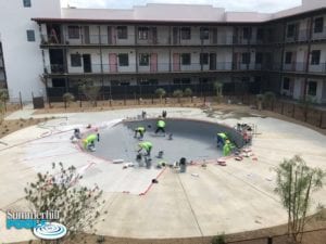 construction of a dallas texas hotel pool
