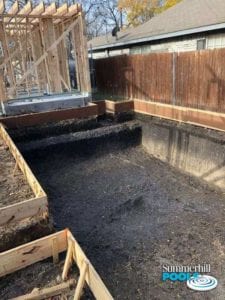 construction of a backyard pool