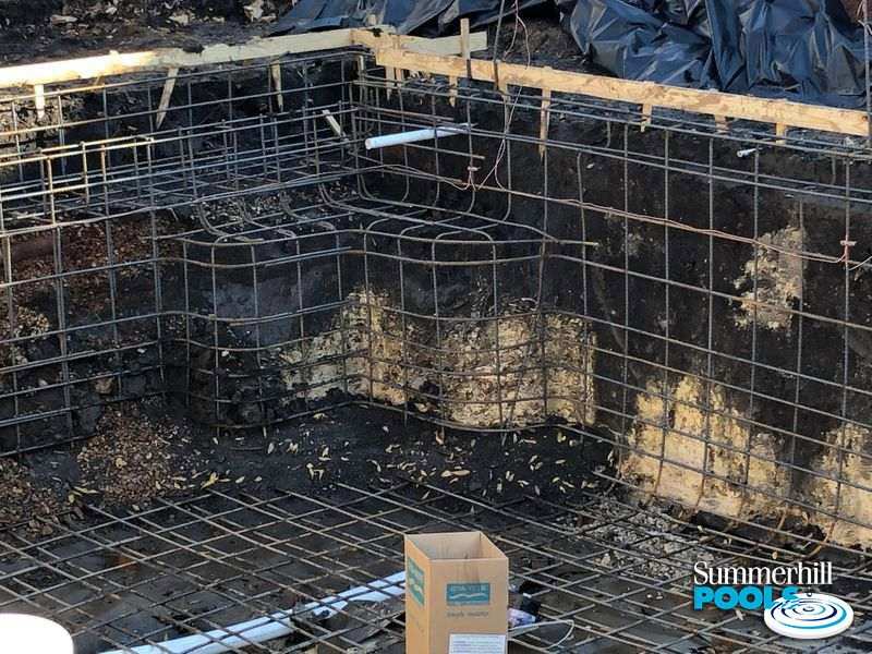 construction of a backyard pool