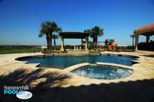 beautiful pool and spa
