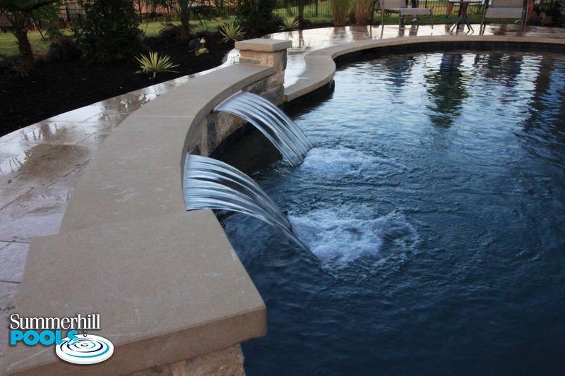 water wall going into pool