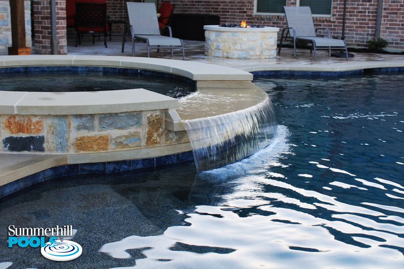 stone spa with water feature