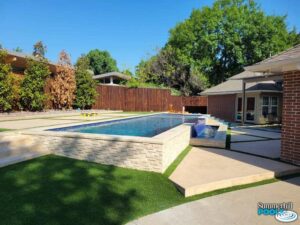 modern pool on an incline